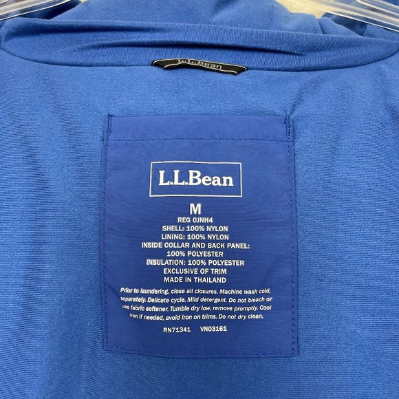 LL Bean Blue Nylon Ski Snowboard Winter Full Zip Jacket Coat Mens size Medium - Picture 2 of 10